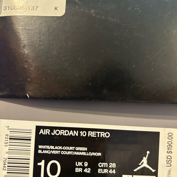 Jordan 10 Retro Seattle size 10 310805-137 2019 PRE-OWNED with OG BOX - Picture 9 of 9